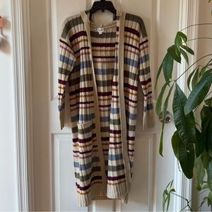 Hooded Striped Cardigan